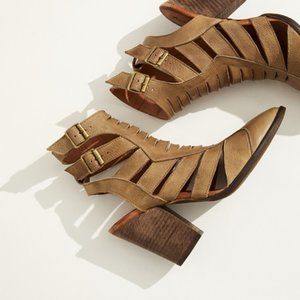 NIB Free People Hayes Heel Leather Cutout Boots